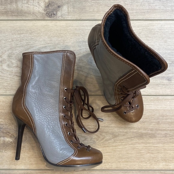 BCBGMAXAZRIA | Runway Collection | Stiletto Lace Up Ankle Boots - Picture 3 of 16